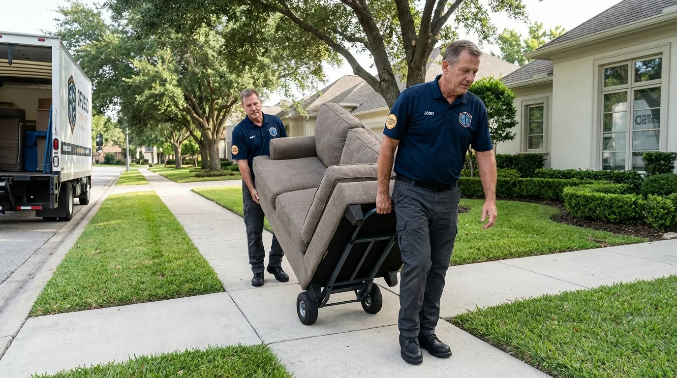 Local residential moving crew loading furniture in Nellysford, VA